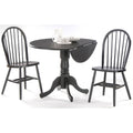 Black Drop Leaf Table with 2 Windsor Chairs U9955