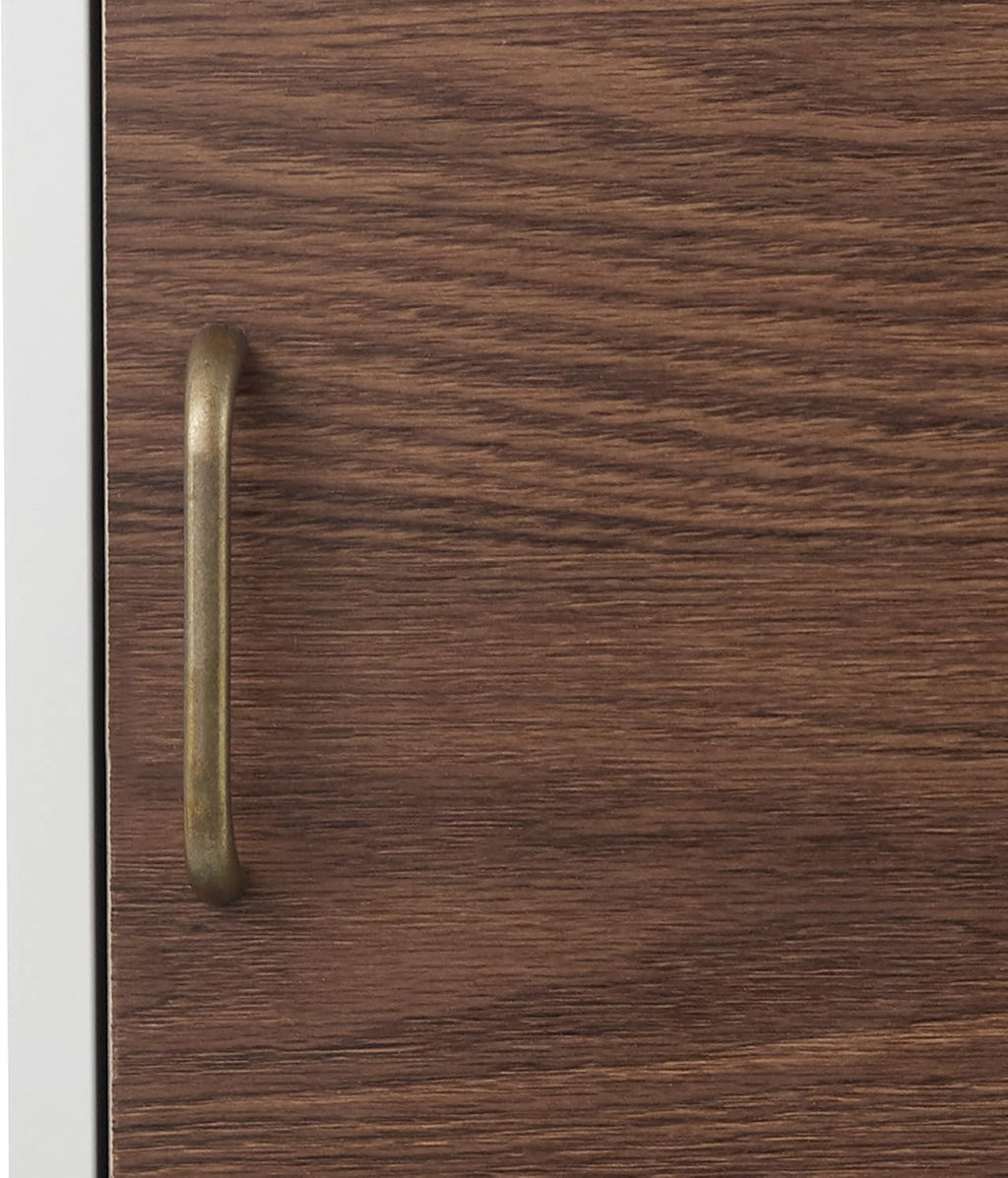 White Natural Wood Bathroom Linen Cabinet C5681