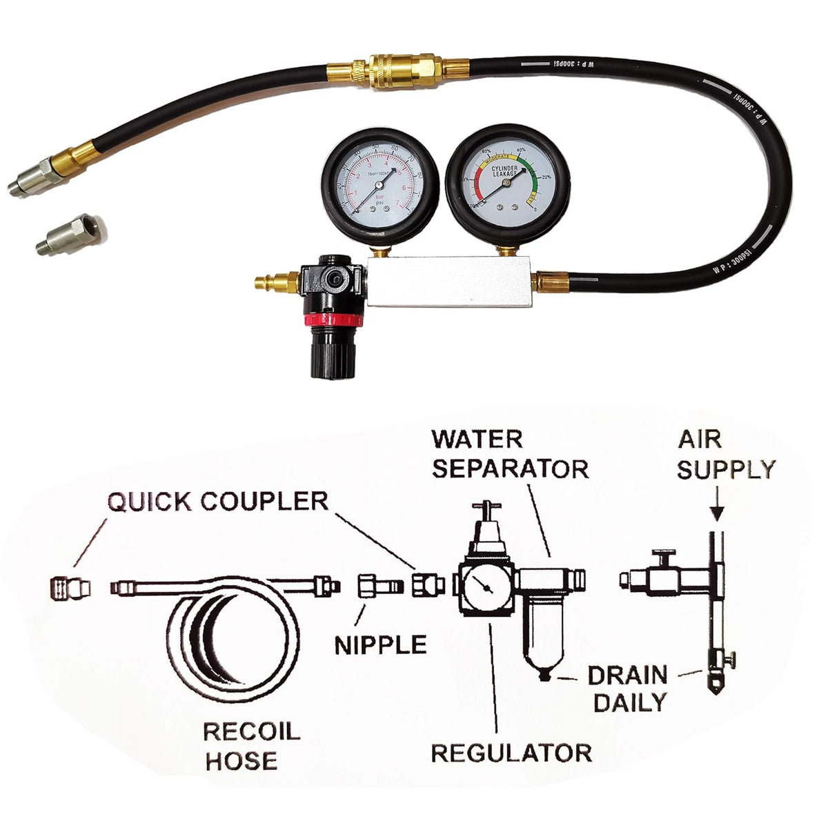 Engine Cylinder Leak Tester Gauges Set Q488