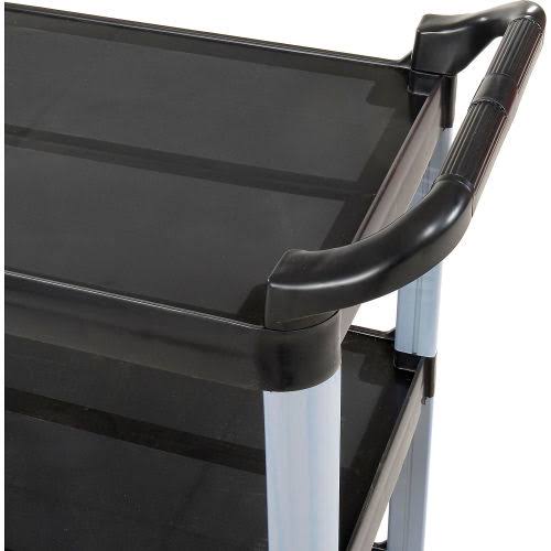 Black 3-Shelf Plastic Utility Cart R995