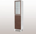 White Natural Wood Bathroom Linen Cabinet C5681