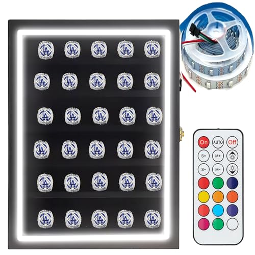 Black 30 Ring Glass Shadow Box with Lock Z40636