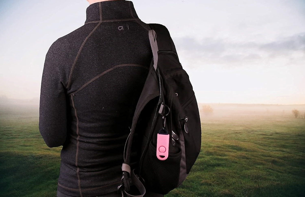 Emergency Alarm with Tripwire Hook, Battery Included, Carabiner Included, Family Pack (5), Pink S261614