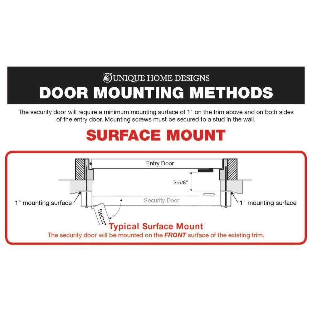 36 in. x 80 in. Black Steel Security Door with Expanded Metal Screen R103