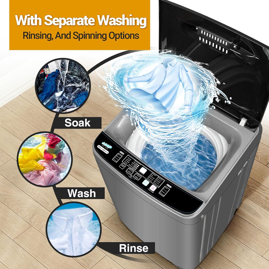 Grey Portable Compact Washing Machine with Led Display A147
