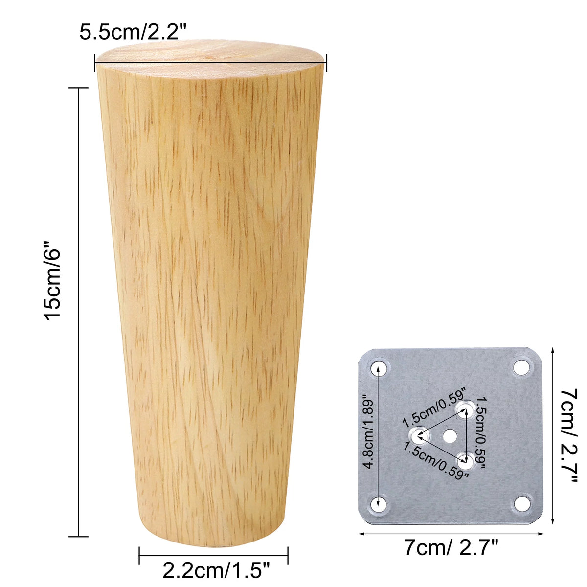 Hardwood Sofa Replacement Legs 6 Inch 4Pcs Y467