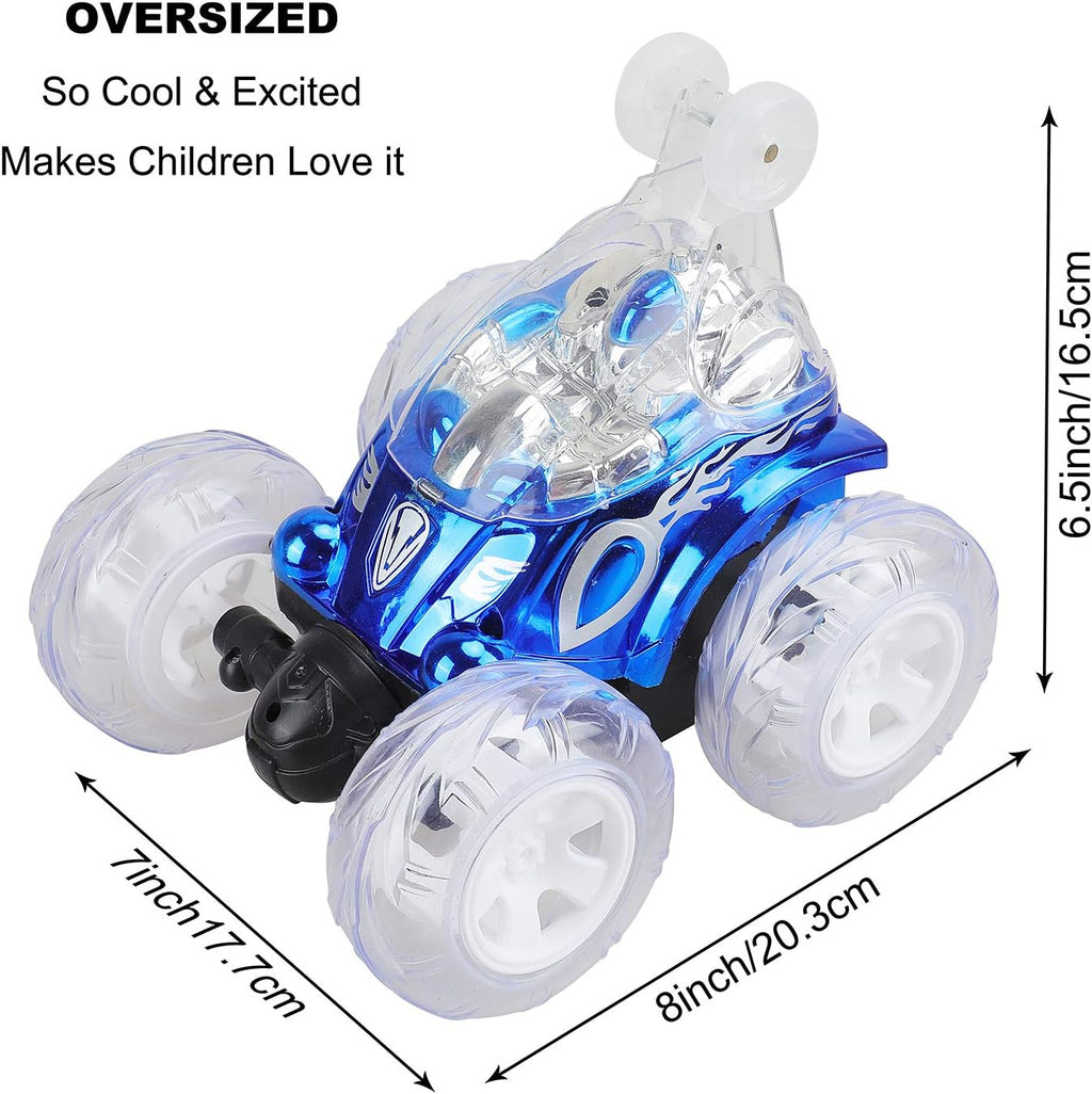 Remote Control Stunt Car with Colorful Lights & Music Switch, Rechargeable (Bule) H3008