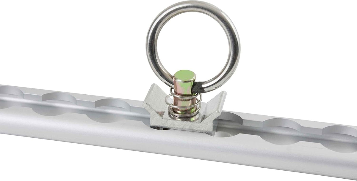 Heavy Duty Aluminum 4ft L-Track (4 Pcs) with Stainless Steel Ring (16 Pcs) Tie Down System K14559