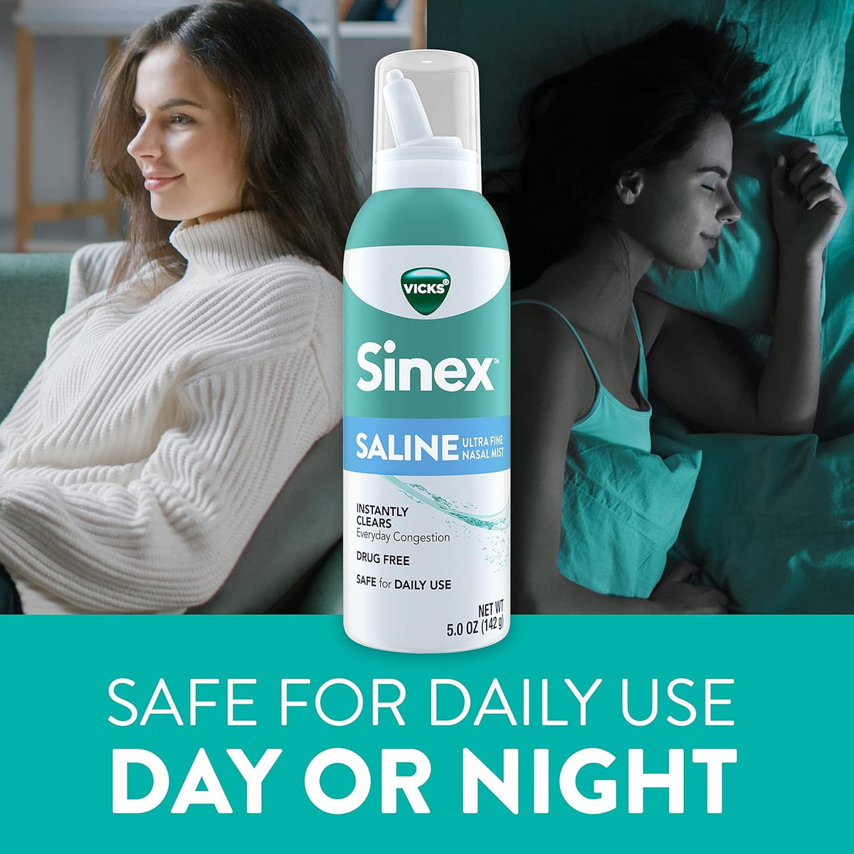 5.0 fl oz x 2 Drug Free Saline Nasal Spray S2444