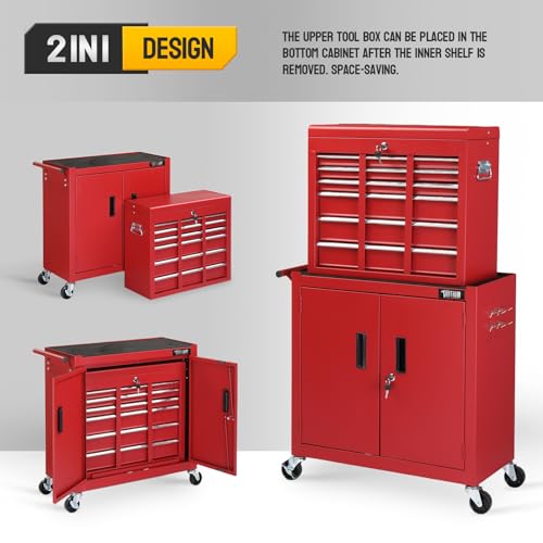Red & Black 5-Drawer Rolling Tool Chest X584688