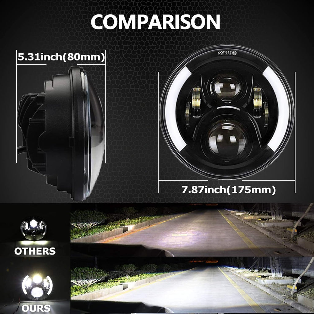 7Inch Round LED Motorcycle Headlights with Housing Bucket Mount Bracket X875133