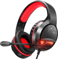 Gaming Headset Over Ear Headphones with Mic Red LED Light G291906