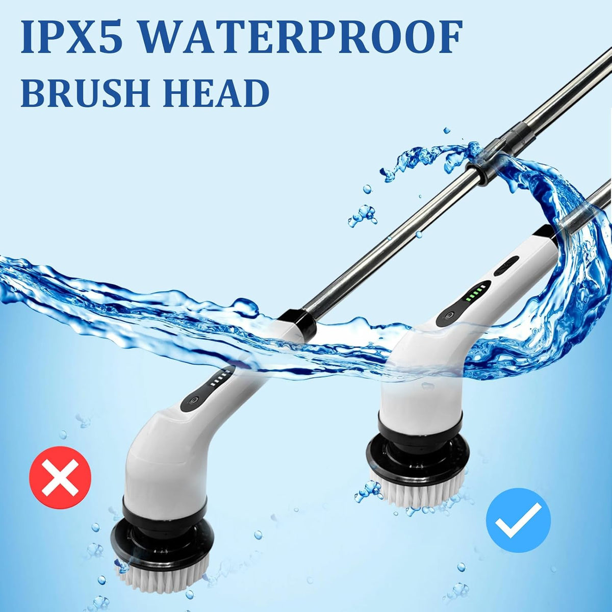 Cordless Electric Scrubber with 8 Replaceable Brush Heads C795932