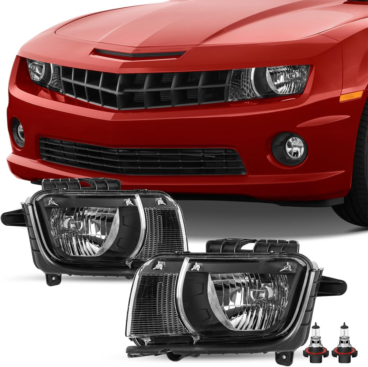 Black Housing Halogen Headlight Assembly for Chevy Camaro R46382