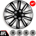 16-Inch Set of 4 Silver Car Wheel Hub Caps W417