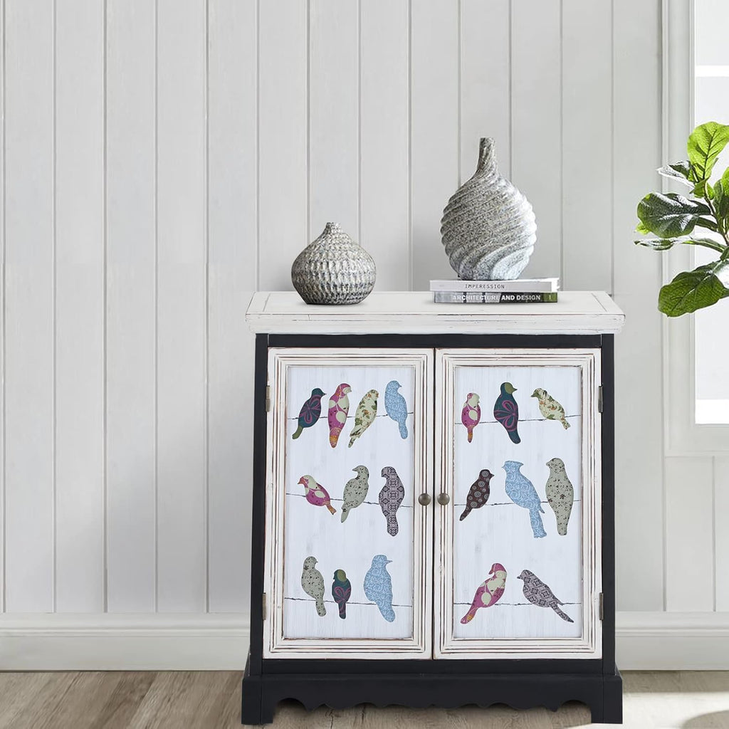 White 2 Door Storage Cabinet with Wooden Frame X9971
