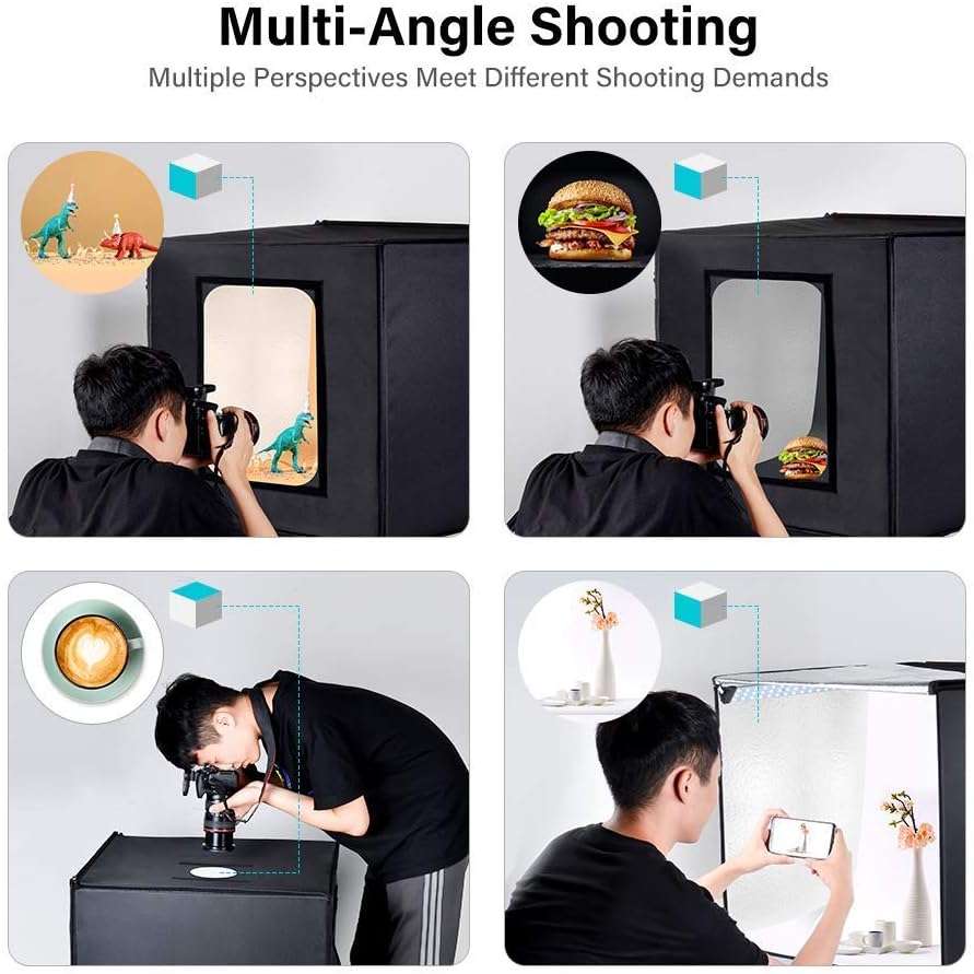 Portable Foldable 24 x 24 Inch Photo Studio Light Box Kit with LED Lights and 6 Color Backdrops P687818