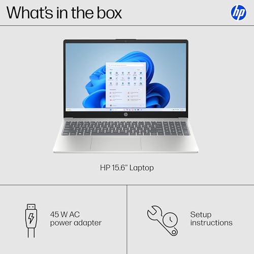 15.6 inch Laptop with HD Touchscreen Display, AMD Ryzen 5 7520U, 8 GB RAM, 512 GB SSD, AMD Radeon Graphics, Windows 11 Home, Natural Silver Y321511