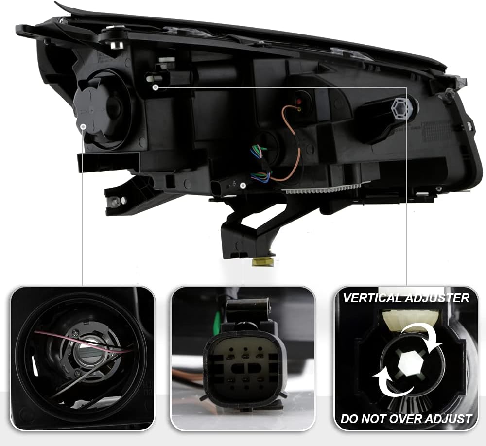 Black Halogen Headlight Lamp Left Driver Side E950827