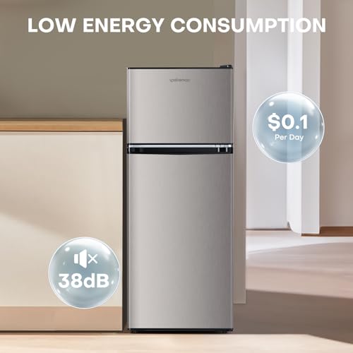 Black 4.0 Cu.Ft. Double Door Mini Refrigerator with Freezer O97972