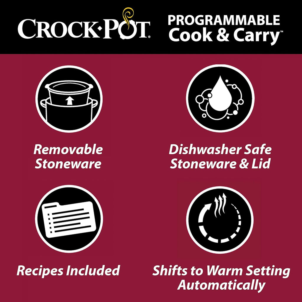 6 Quart Programmable Slow Cooker with Digital Timer, Stainless Steel E2105