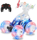 Remote Control Stunt Car with Colorful Lights & Music Switch, Rechargeable (Bule) H3008