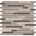Grigio Interlocking 12 in. x 12 in. Glass Stone Mosaic Tile Q515485