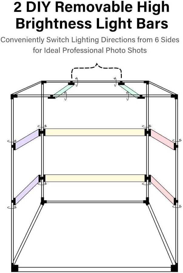 Portable Foldable 24 x 24 Inch Photo Studio Light Box Kit with LED Lights and 6 Color Backdrops P687818