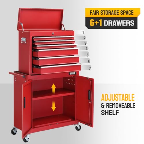 Red & Black 5-Drawer Rolling Tool Chest X584688