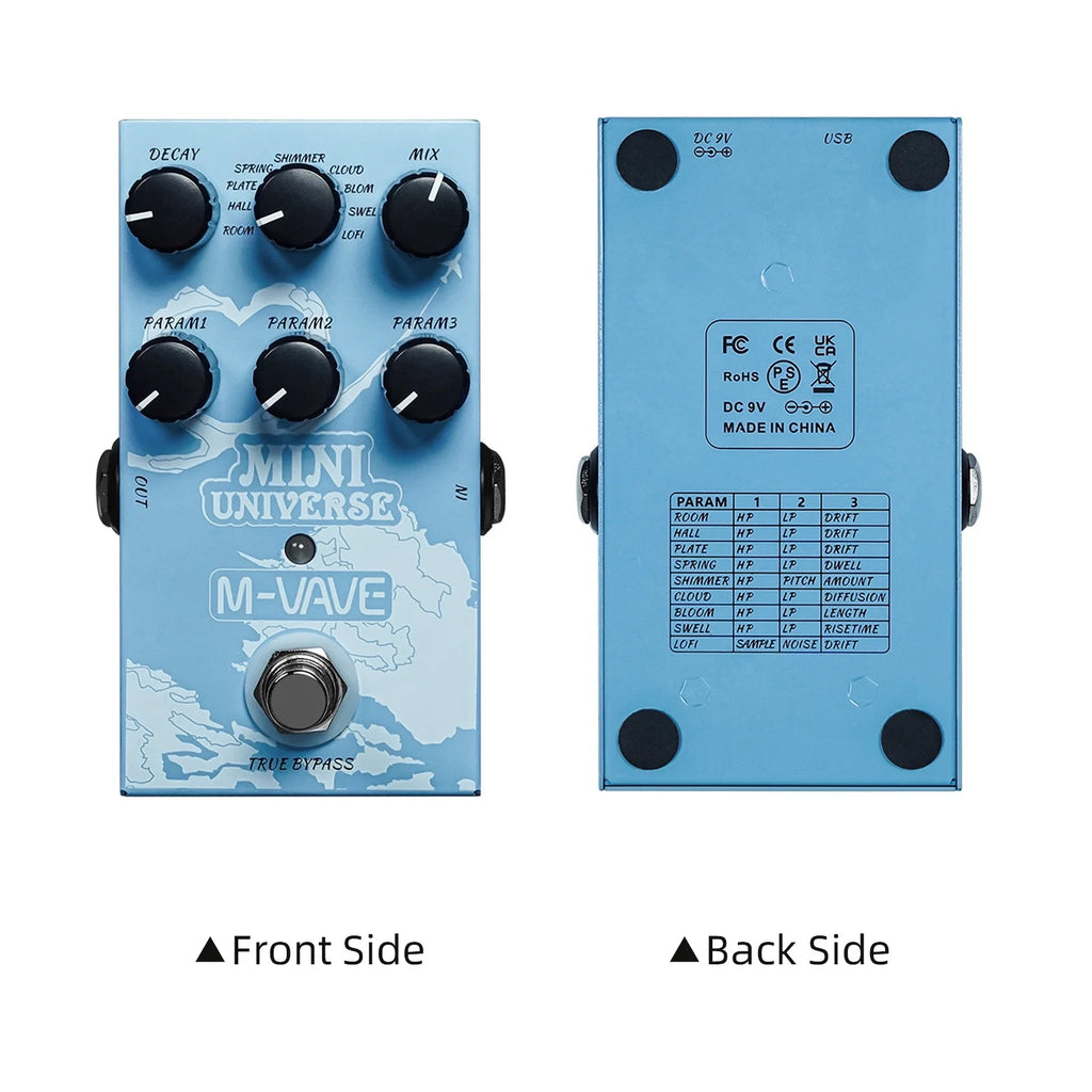 MINI UNIVERSE 9 Mode Reverb Guitar Effect Pedal W9946