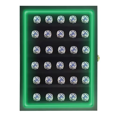Black 30 Ring Glass Shadow Box with Lock Z40636