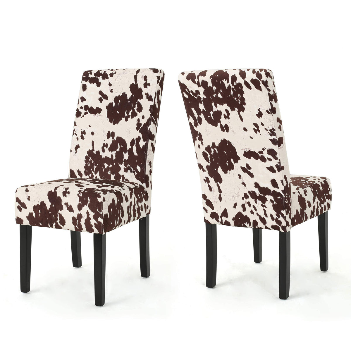 Milk Cow Dark Brown Dining Chair Set X300172