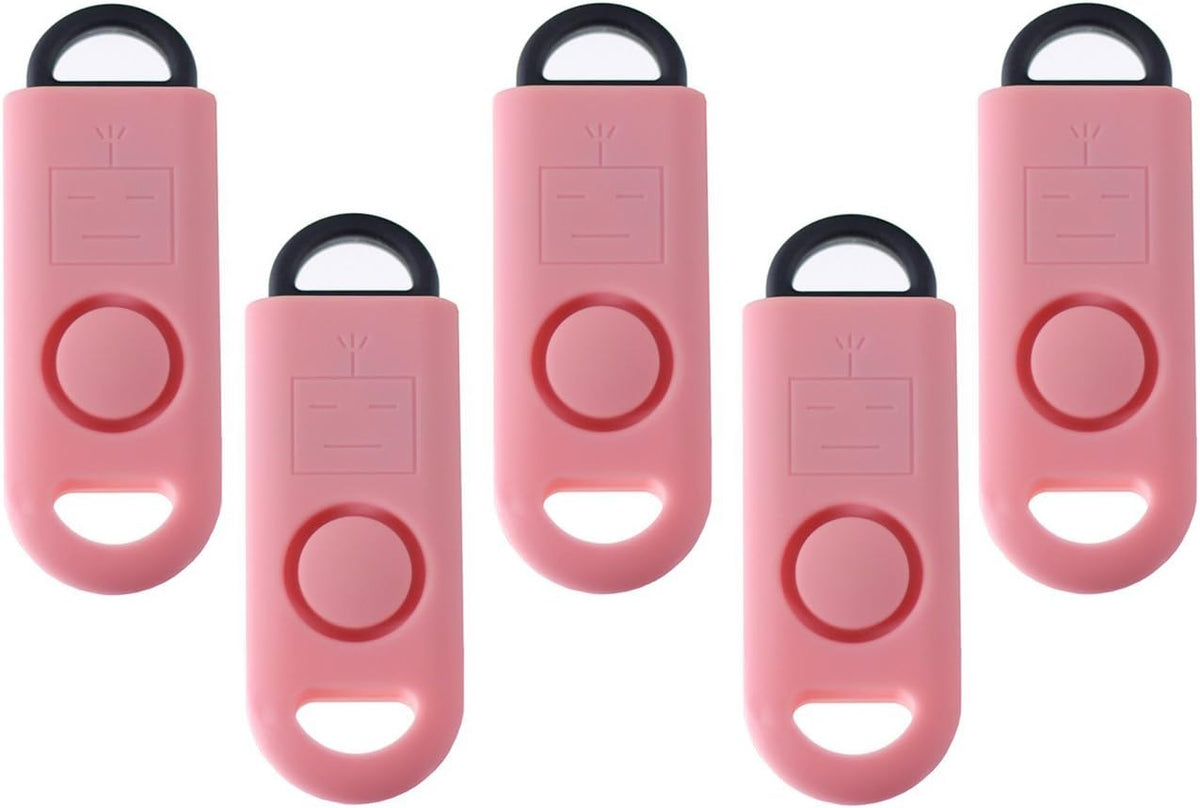 Emergency Alarm with Tripwire Hook, Battery Included, Carabiner Included, Family Pack (5), Pink S261614