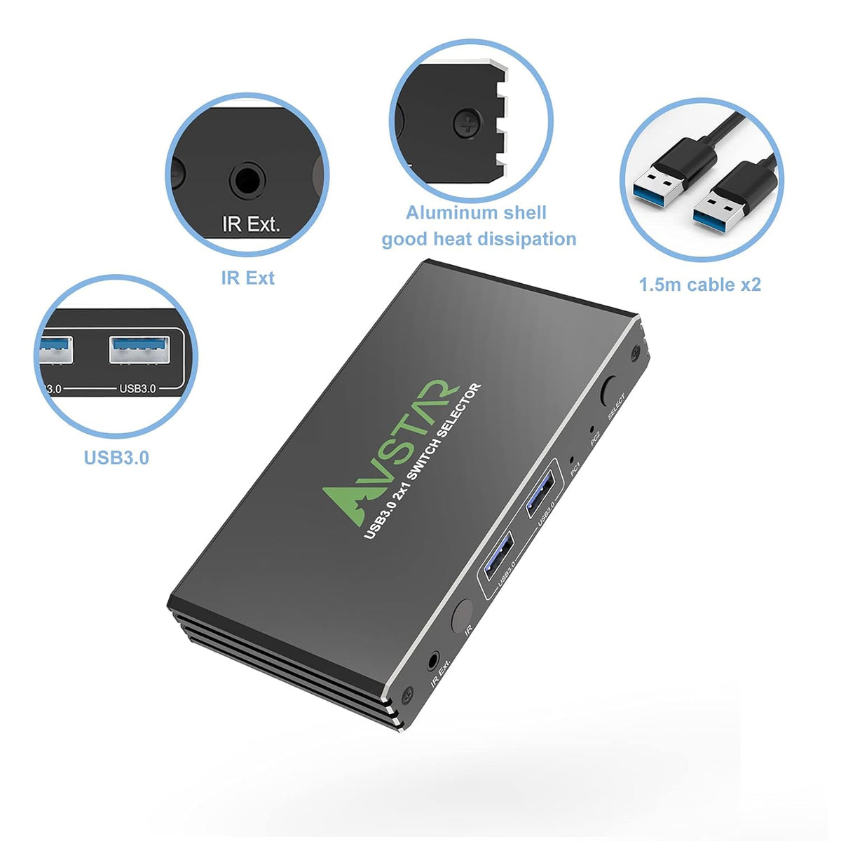 USB 3.1 3.0 4 Port KVM Switch Selector U1200