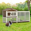 2 Story Wooden Rabbit Hutch with 3 Removable Tray M870