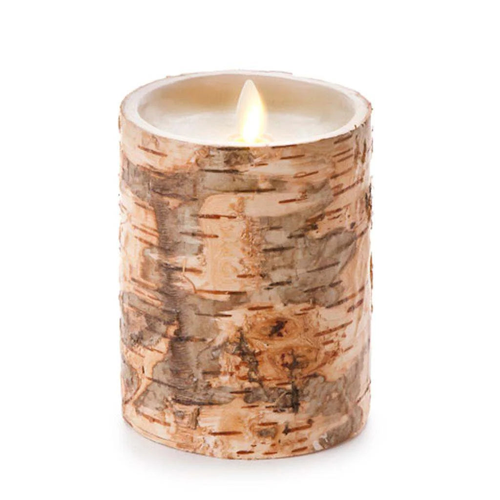 Brown 4-Inch Real-Flame Effect Pillar Candle T663733