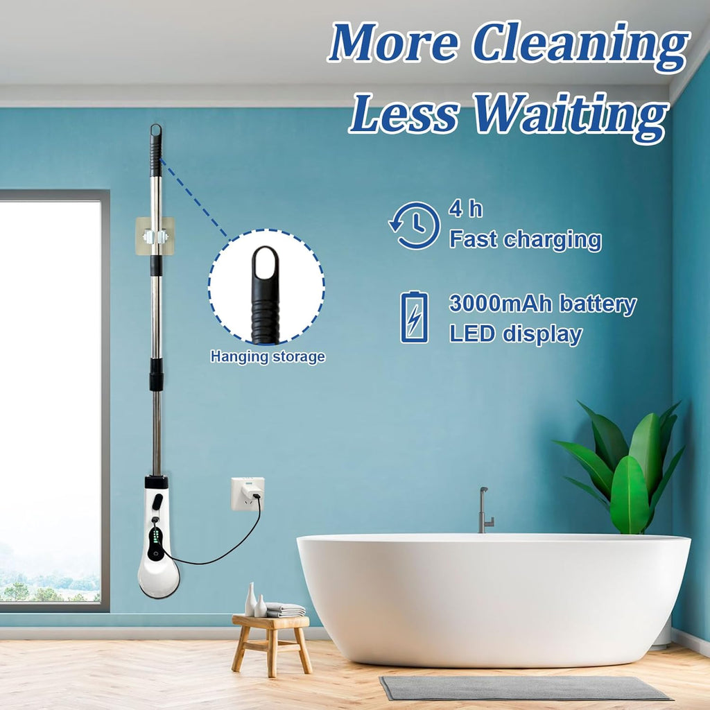 Cordless Electric Scrubber with 8 Replaceable Brush Heads C795932