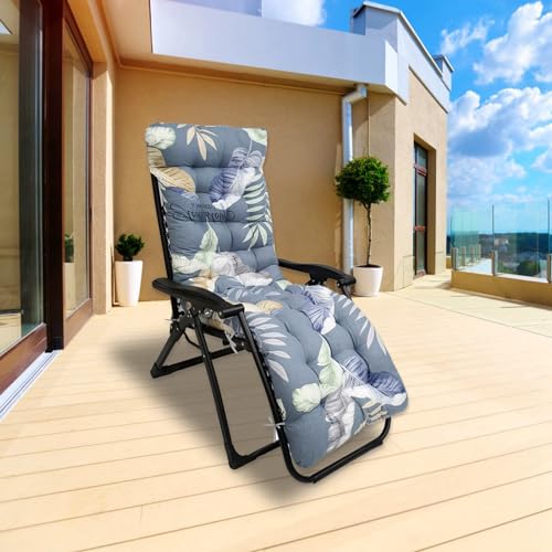 Sun Lounge Chair Cushions, 67 in Patio High Back Recliner Lounger Cushion with Ties, Thick Lounge Chaise Pads V76316