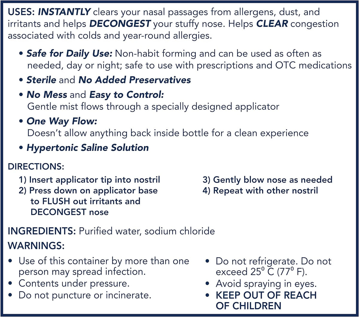 5.0 fl oz x 2 Drug Free Saline Nasal Spray S2444