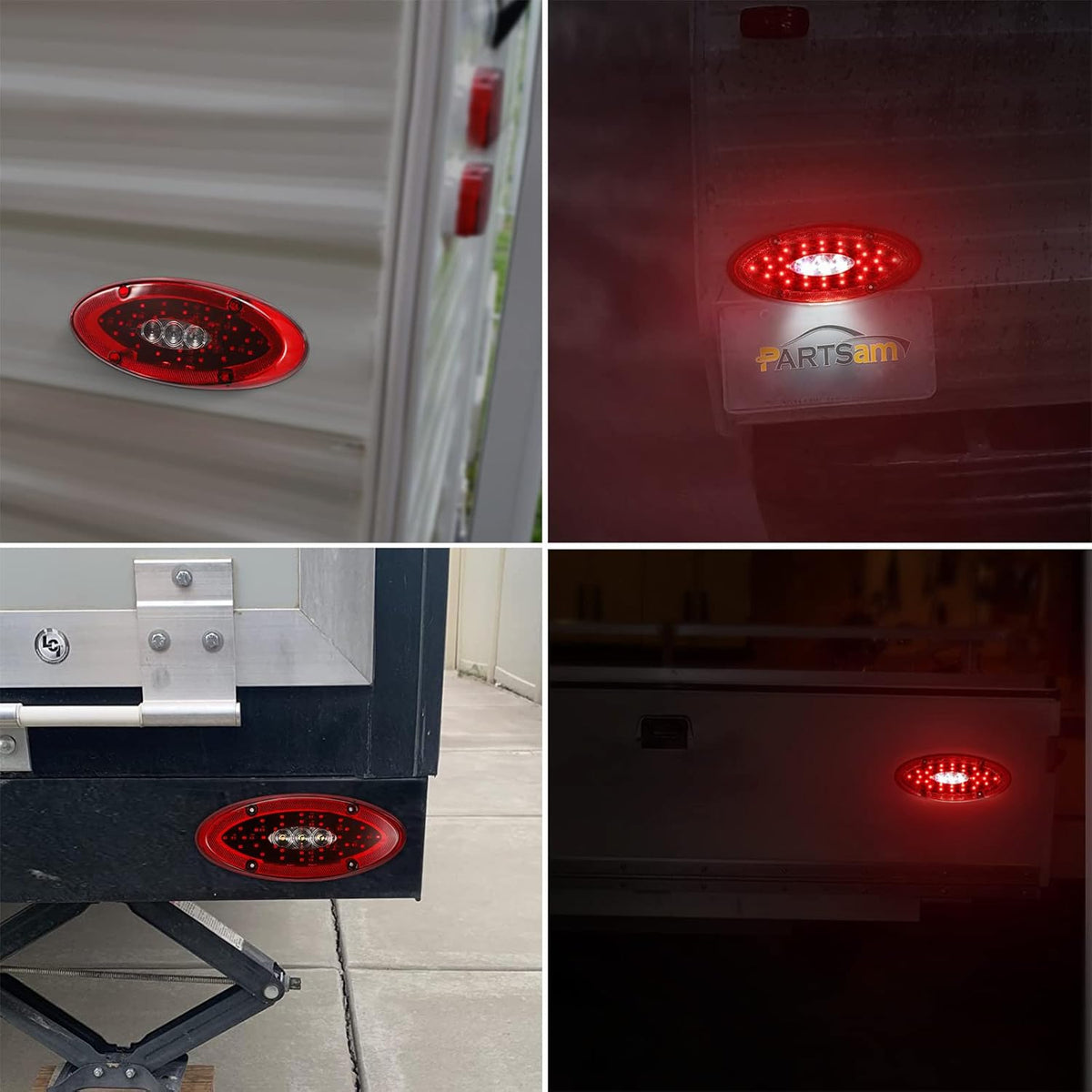 Red LED RV Tail Lights with Backup Reverse Lights and License Plate Light R151433