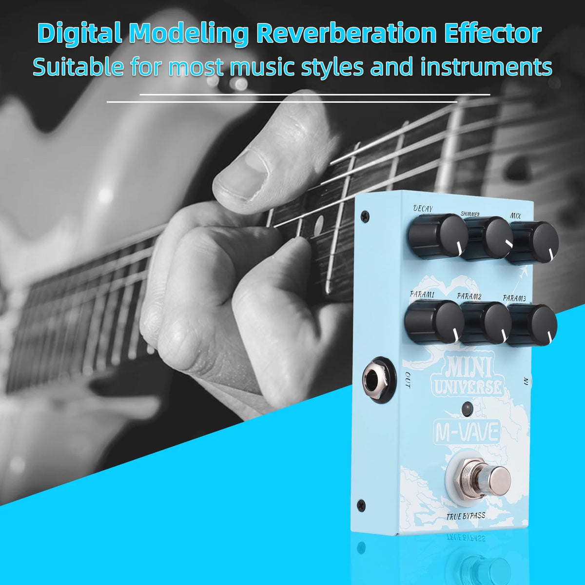 MINI UNIVERSE 9 Mode Reverb Guitar Effect Pedal W9946