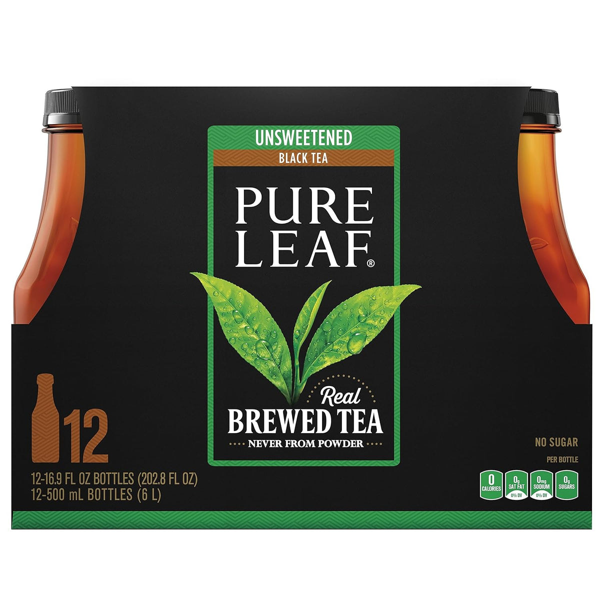 Unsweetened Black Iced Tea, 16.9 Ounce Bottles, 12 Count X257009