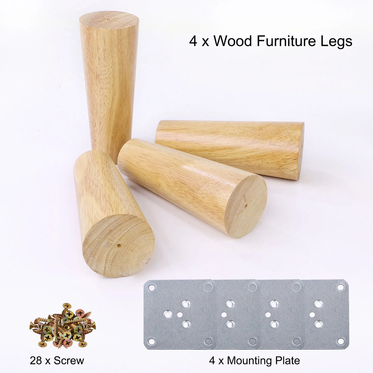 Hardwood Sofa Replacement Legs 6 Inch 4Pcs Y467