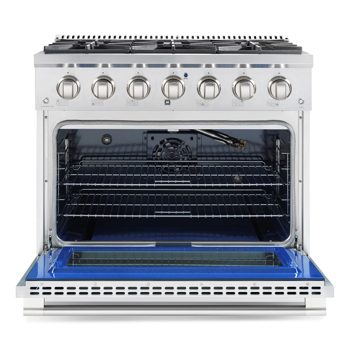 2 Piece Kitchen Appliance Package with 36" Freestanding Gas Range & 36" Under Cabinet Range Hood E776