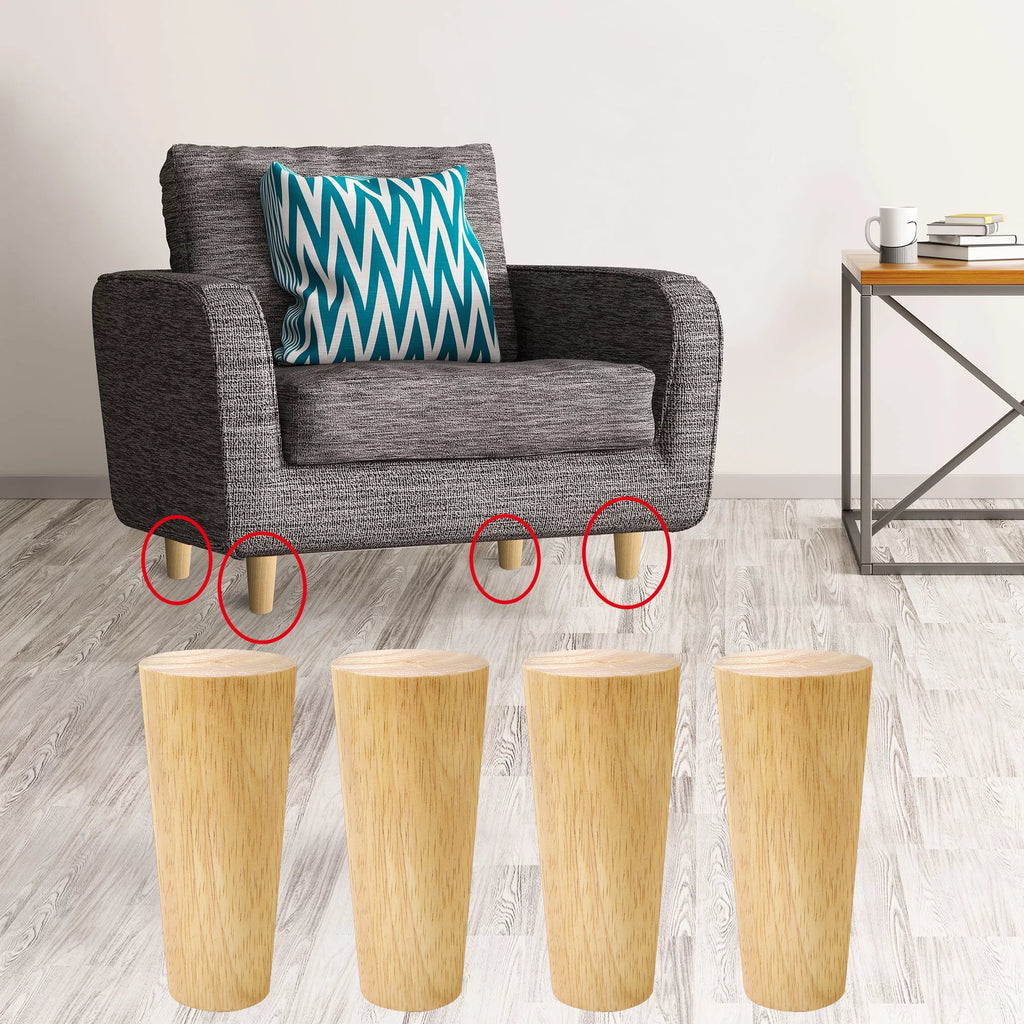 Hardwood Sofa Replacement Legs 6 Inch 4Pcs Y467