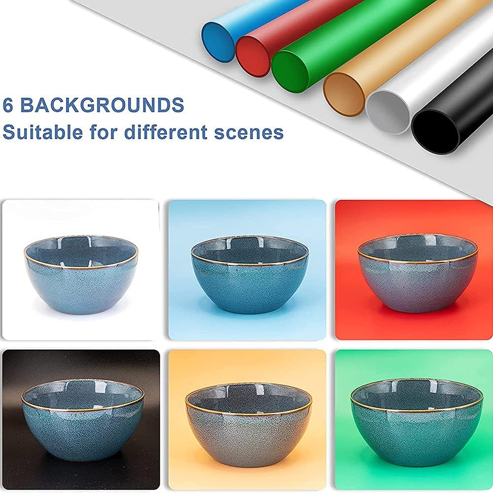 Portable Foldable 24 x 24 Inch Photo Studio Light Box Kit with LED Lights and 6 Color Backdrops P687818