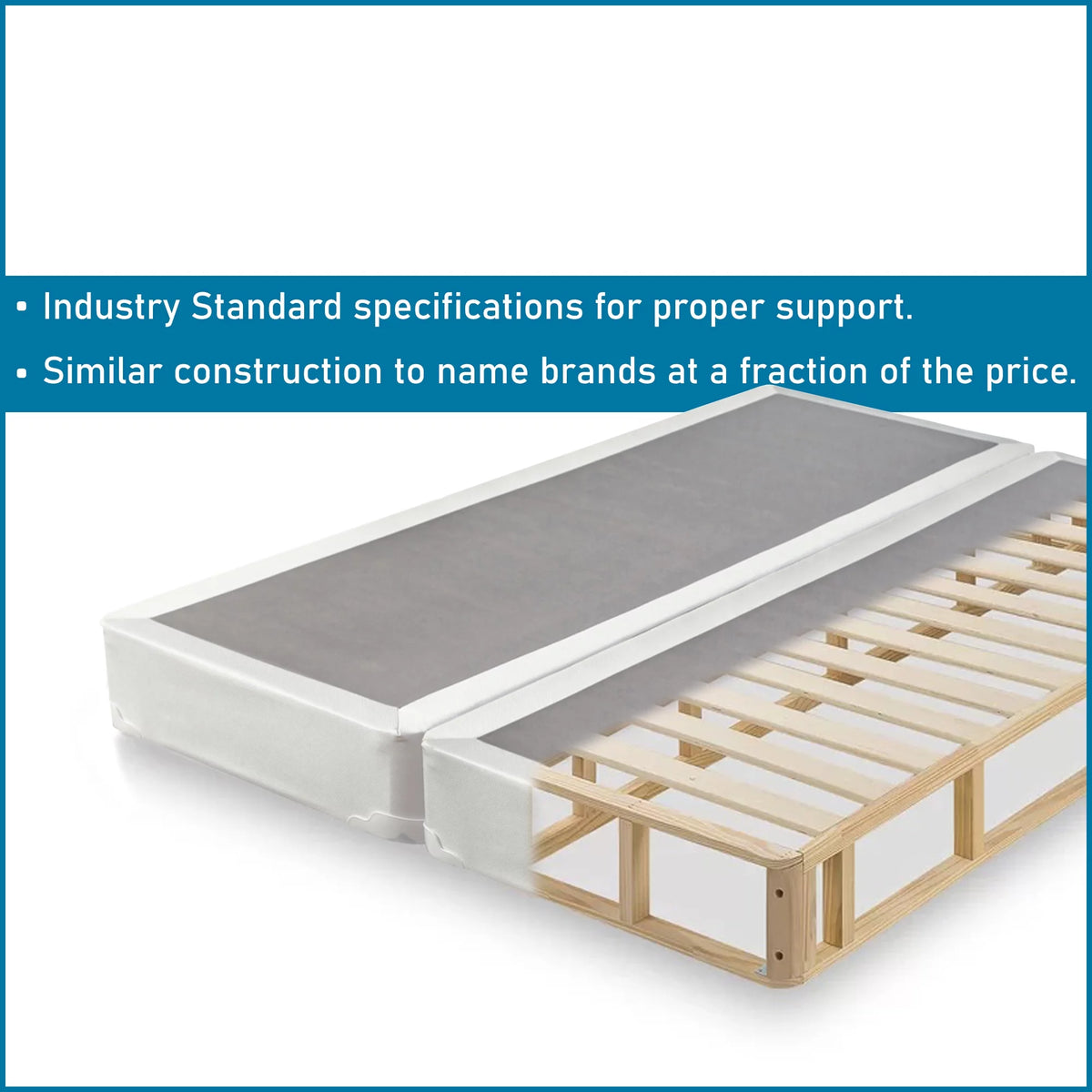 4” Split Fully Assembled Box Spring for Mattress, Full S18086