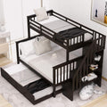 Twin Over Full Bunk Bed with 4 Storage and Staircase U41747