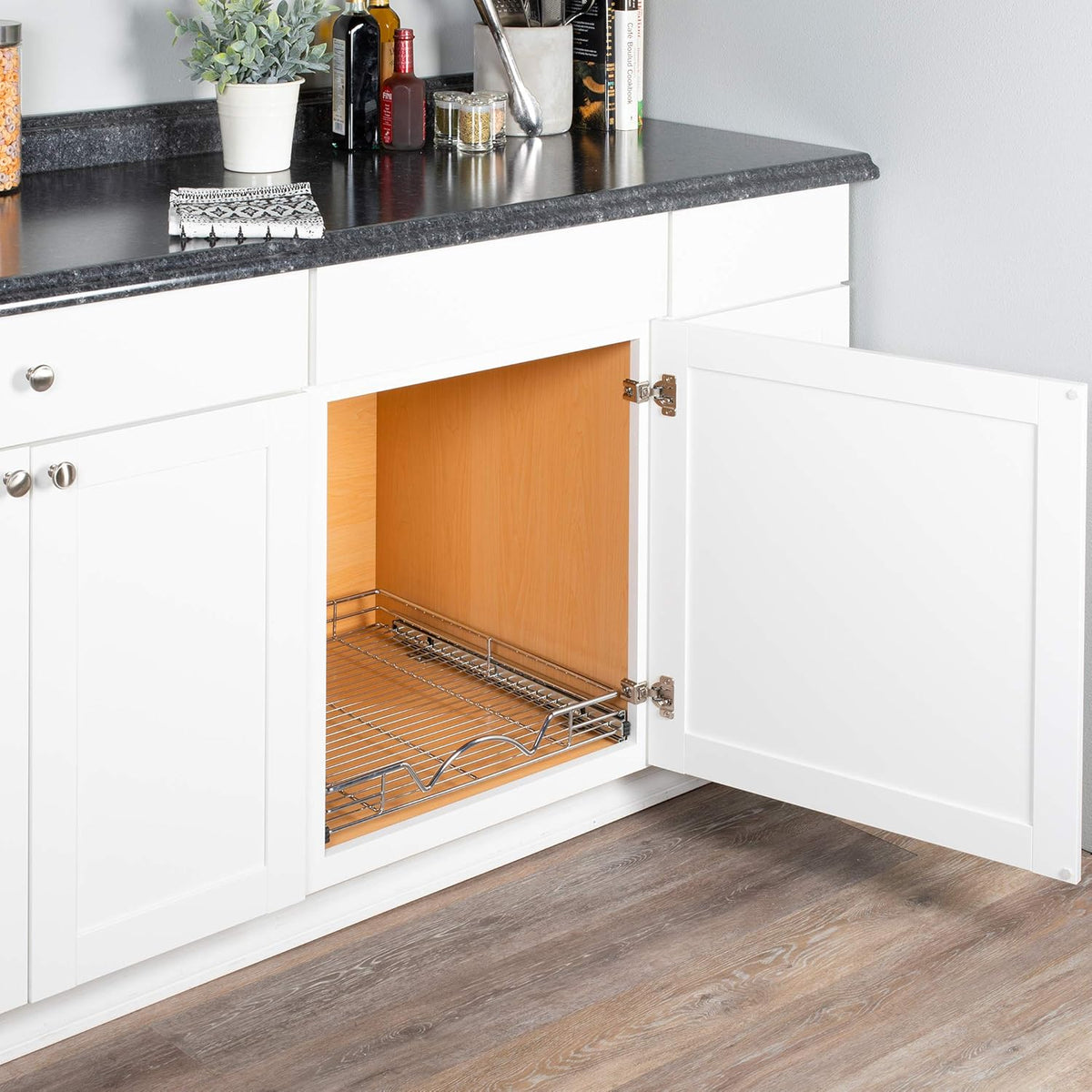Chrome Heavy Duty Pull Out Drawer Cabinet Organizer A13067
