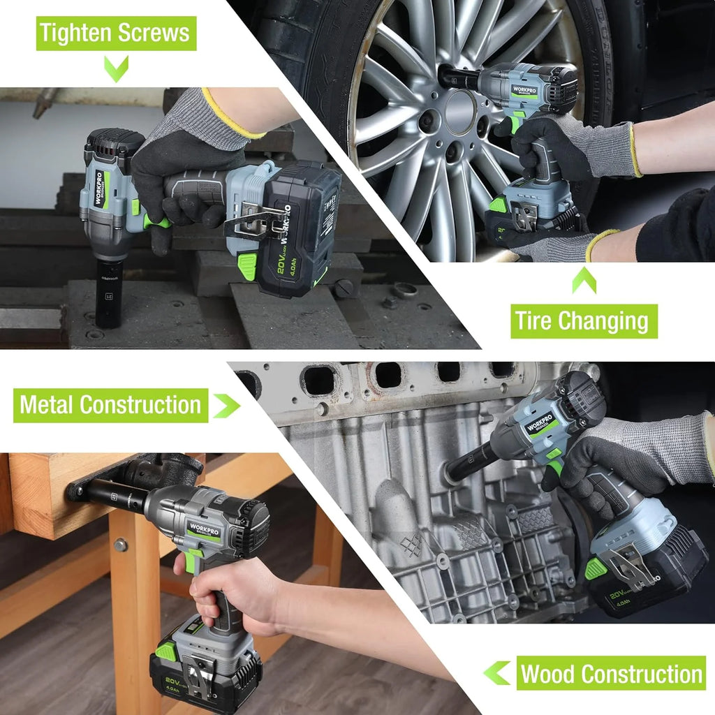 Cordless Impact Wrench 1/2 inch 20V Brushless High Torque 370 Ft-Lbs with Battery Q178268
